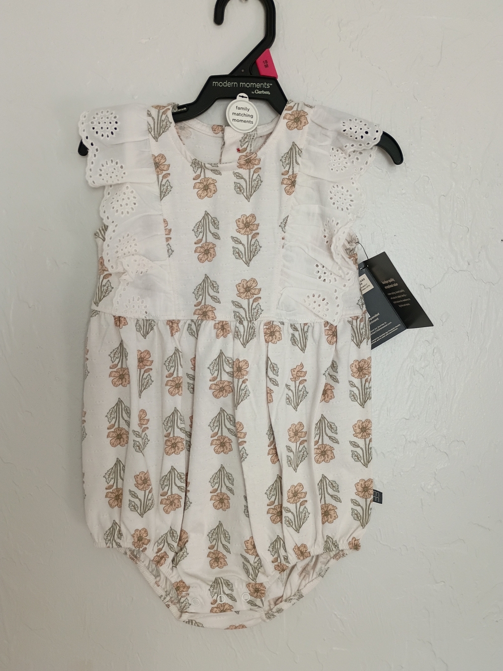Gerber baby floral cream and brown dress